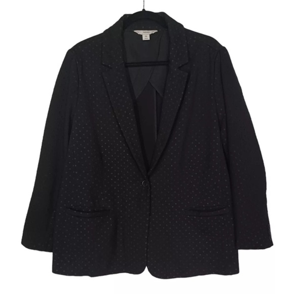 Vintage Polka Dot Black on Black Blazer - Picture 2 of 6